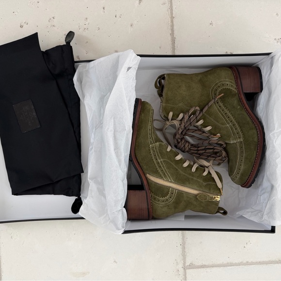 THE OFFICE OF ANGELA SCOTT
Miss Esme Suede Lace-up Ankle Boots In Caper Suede - Picture 6 of 6